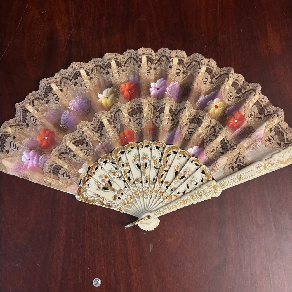 Floral Lace Hand Fan